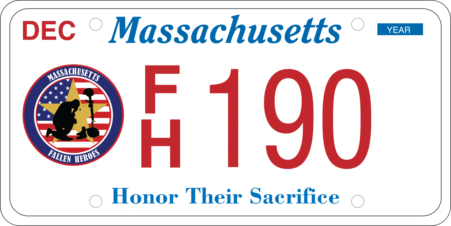 Memorial License Plate Massachusetts Fallen Heroes