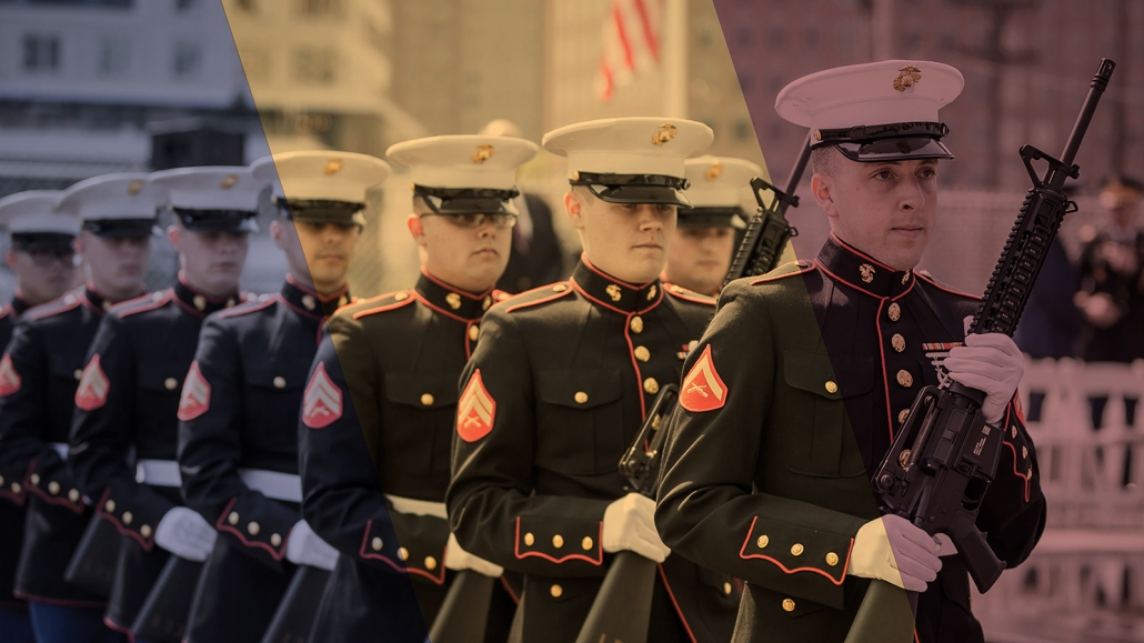 Veteran’s Edge (closeup of soldiers in formation at MFH Memorial Dedication)